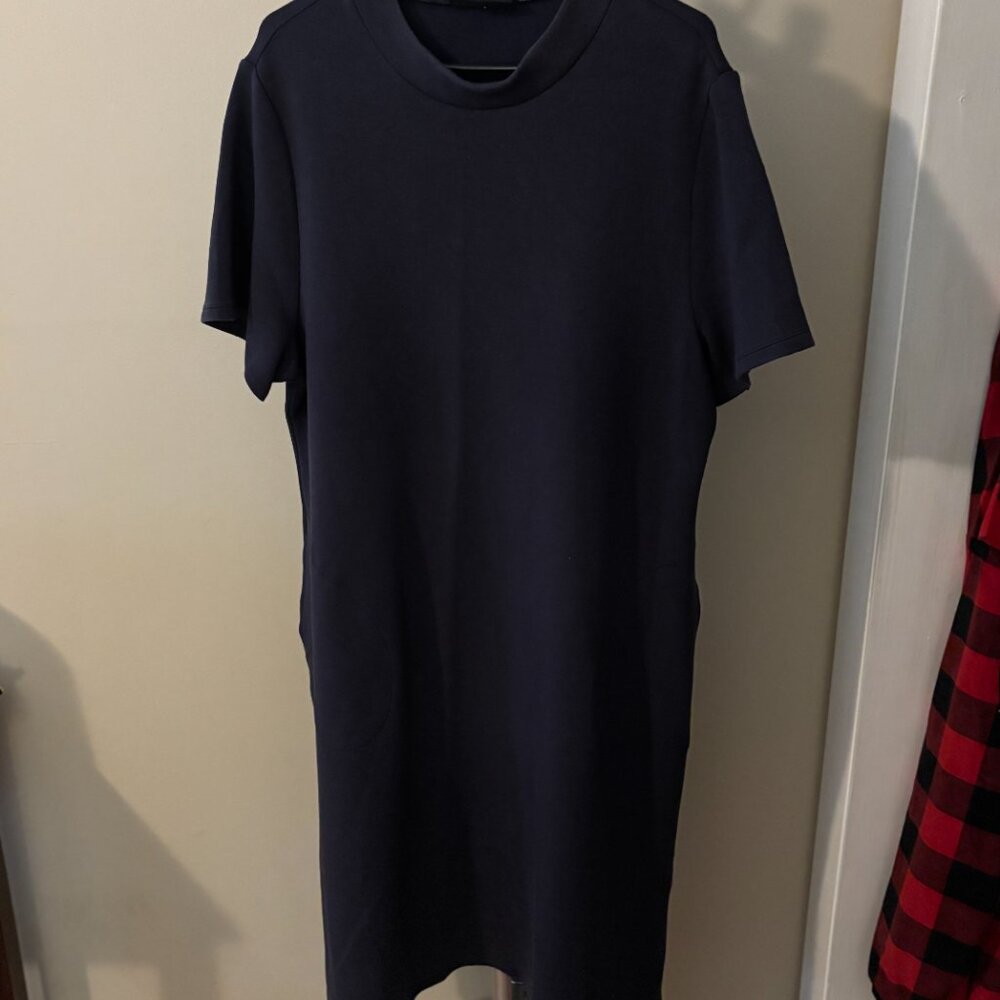 Navy Lane Bryant Mock Neck Dress